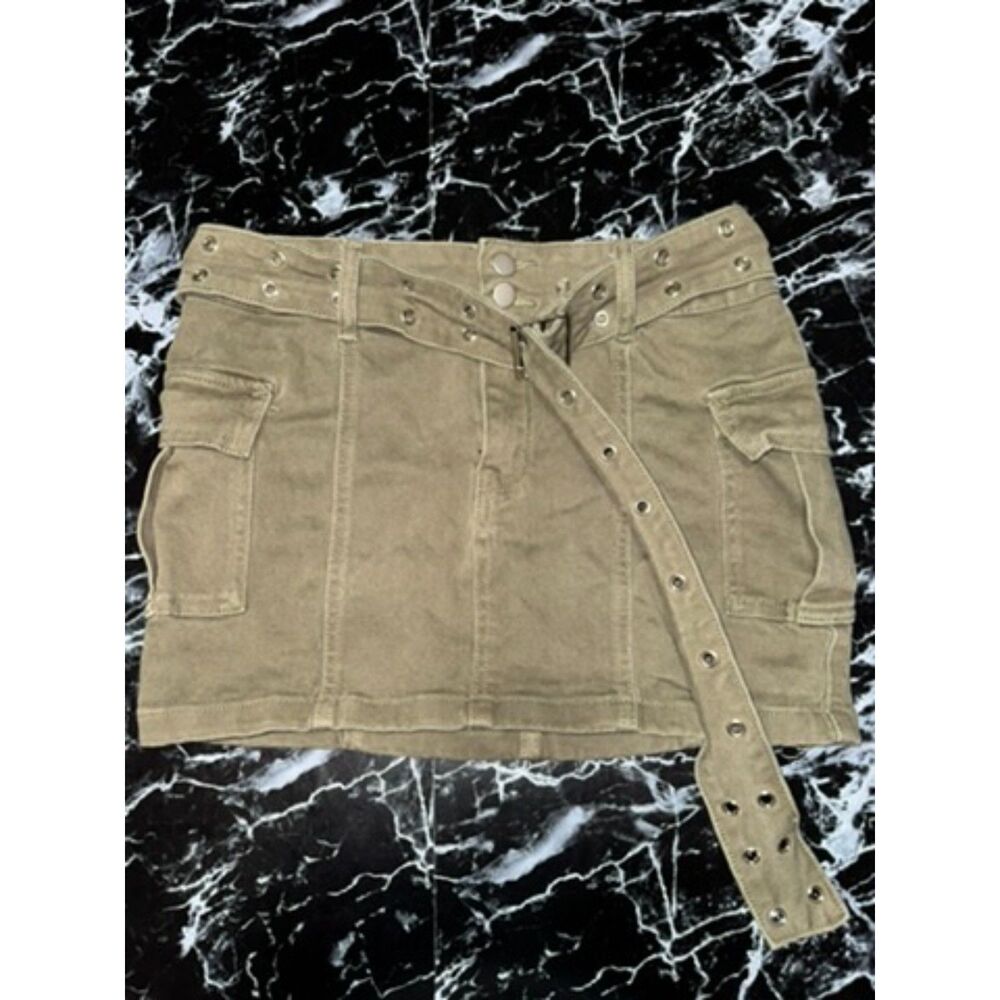 Belted Cargo Mini Skirt